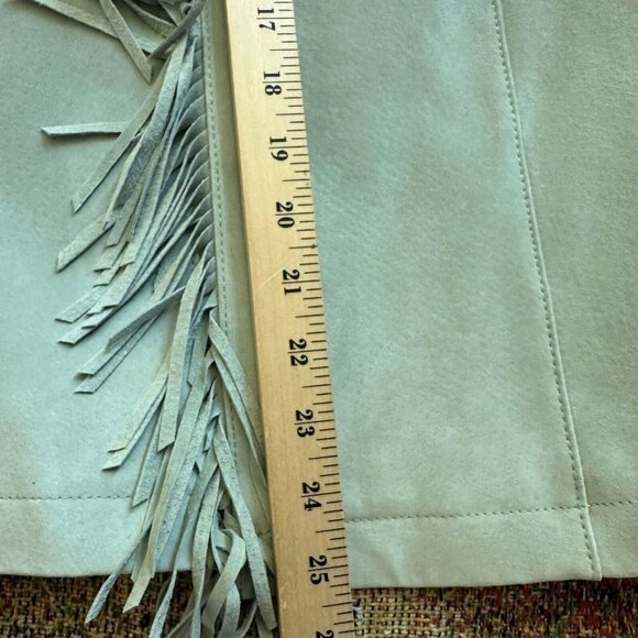 VTG Pamela McCoy Western Jacket Suede Leather Fringe Women's Green Size S NWT - Picture 11 of 11